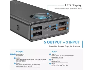 پاوربانک فست شارژ ۳۰۰۰۰ با توان 65 وات بیسوس Baseus Amblight Digital Display Power Bank 65W PPLG-A01