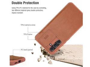 قاب محافظ کلاسوری سامسونگ گلکسی ای 54 نیلکین Nillkin Qin Pro Series Leather case for Samsung Galaxy A54 5G