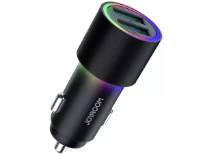 شارژر فندکی دو پورت همراه با کابل شارژ چند سر 1.2 متری جویروم Joyroom JR-CL10 Mini Car Charger 24W