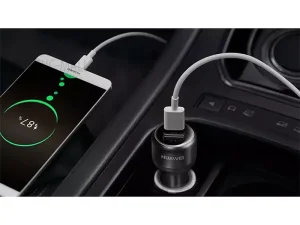 شارژ فندکی یو اس بی فست شارژ هواوی HUAWEI CP31 Dual USB Fast Charging Adapter Car Charger