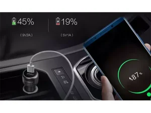 شارژ فندکی یو اس بی فست شارژ هواوی HUAWEI CP31 Dual USB Fast Charging Adapter Car Charger