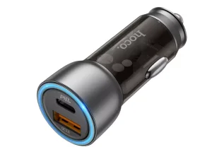 شارژر فندکی خودرو تایپ سی و یو اس بی 43 وات هوکو hoco NZ8 Sprinter car charger