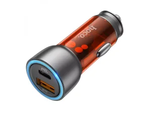 شارژر فندکی خودرو تایپ سی و یو اس بی 43 وات هوکو hoco NZ8 Sprinter car charger