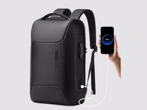 کوله پشتی چرم ضد سرقت لپ تاپ 15.6 اینچ یو اس بی دار بنج Bange BG-6622 Tas Laptop Backpack Kulit Sapi Asli 15.6 Inch