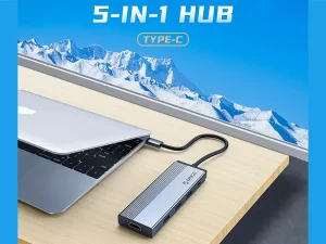 هاب آداپتور تایپ سی اوریکو ORICO 5SXH-GY Type-C five-in-one multifunctional dock