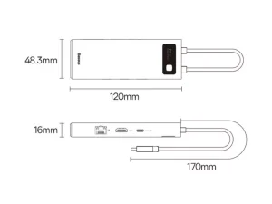 هاب تایپ‌سی 7 پورت بیسوس Baseus WKWG040013 7-in-1 Multifunctional Type-C HUB