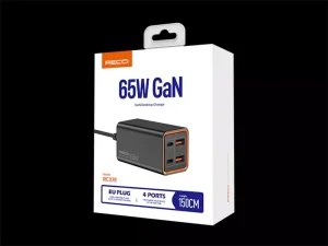 پاور هاب سوپر فست شارژ 2 پورت تایپ سی و 2 پورت یو اس بی 65 وات رسی Recci RC37 65W GaN Desktop Charger