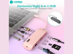 هاب تایپ سی 8 پورت کوتسی Coteci 8in1 USB-C Hub 16005