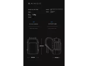 کوله پشتی یو اس بی دارد ضد آب لپ تاپ 15.6 اینچ بنج BANGE BG-7690 Waterproof Laptop Backpack