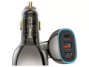 شارژر فندکی تایپ سی و یو اس بی 95 وات رسی RECCI RCC-N21 95W PD3.0+QC3.0 Car Charger