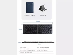 کیبورد بی سیم تاشو شارژی ویوو WiWU Fold Mini Wireless Keyboard FMK-01