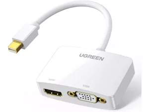 مبدل مینی دیسپلی پورت به وی جی ای و اچ دی ام آی یوگرین Ugreen Mini Displayport 20421 Lightning to HDMI VGA Converter Adapter_J43