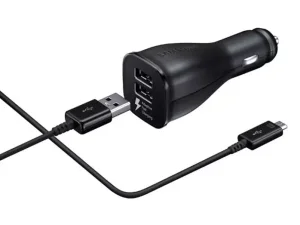 شارژر فندکی سریع سامسونگ با کابل میکرو یو اس بی Samsung Fast Charging Dual Car Charger