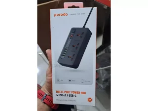 چند راهی برق سه سوکت، 4 یو اس بی، 1 تایپ سی دو متری پورودو Porodo FWCH013 Multi-Port Power HUB 4 USB-A/USB-C Kit 2M