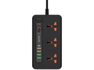 چند راهی برق سه سوکت، 4 یو اس بی، 1 تایپ سی دو متری پورودو Porodo FWCH013 Multi-Port Power HUB 4 USB-A/USB-C Kit 2M