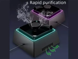 زیرسیگاری تصفیه هوا بدون دود بدون نور ال‌ای‌دی چند منظوره Smokeless 2 in 1 Air Purifier Ashtray Air Purifier Ashtrays with LED Light