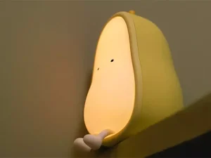 چراغ خواب رومیزی شارژی فانتزی کودکانه طرح گلابی Cute Fruit Pear lamp Silicone Night Light USB Rechargeable Cartoon Bedroom H-L-16