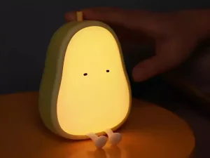 چراغ خواب رومیزی شارژی فانتزی کودکانه طرح گلابی Cute Fruit Pear lamp Silicone Night Light USB Rechargeable Cartoon Bedroom H-L-16