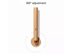 چراغ ال ای دی چوبی شارژی چندکاره 360 Degree Rotatable Wooden LED Wall Lamp