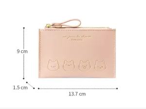 کیف پول کوچک زیپی طرح گربه دخترانه TAOMICMIC Y8960 Cartoon Mini Purse Zipper Ladies Card Bag