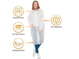 پانچو بارانی ضدآب شفاف با قابلیت استفاده مجدد Reusable EVA Rain Poncho