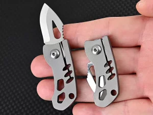 چاقو آنباکسینگ تیتانیومی تاشوی قابل آویز از دسته کلید Portable sharp mini folding knife