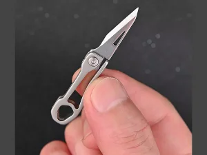 چاقو آنباکسینگ تاشو تیتانیومی قابل آویز از دسته کلید mini knife sharp carry-on keychain pendant unboxing