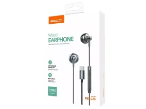 هندزفری سیمی تایپ‌ سی HiFi رسی Recci REP-L26 Type-C Stereo Sound HiFi Wired Earphone