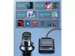 شارژر فندکی خودرو فست‌شارژ 5 پورت جویروم JOYROOM JR-CL05 5-Port Fast Car Charger 72W