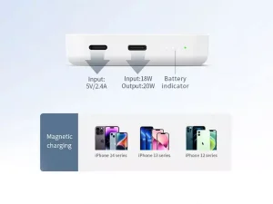 پاوربانک بی سیم مغناطیسی 10000 میلی آمپر ساعت رسی Recci Wireless Magnet Power Bank 10000mah RPB-W09