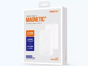 پاوربانک بی سیم مغناطیسی 10000 میلی آمپر ساعت رسی Recci Wireless Magnet Power Bank 10000mah RPB-W09