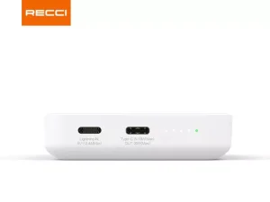 پاوربانک بی سیم مغناطیسی 10000 میلی آمپر ساعت رسی Recci Wireless Magnet Power Bank 10000mah RPB-W09