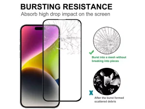 گلس تمام صفحه گوشی آیفون 15 پلاس و آیفون 15 پرومکس full glass screen protector apple iphone 15 PLUS/15 Pro Max