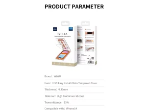 گلس آیفون 14 پرو ویوو همراه با ابزار نصب WiWU Easy instal tempered glass for IP14 pro SQ-005