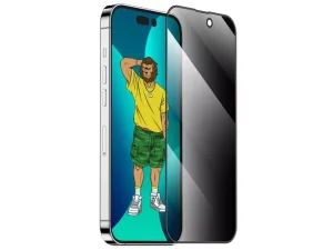 گلس حریم شخصی آیفون 14 گرین Green iPhone 14 3D Silicone+ Privacy Glass