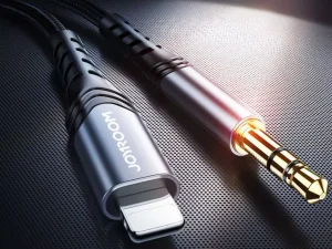 مبدل لایتنینگ به جک 3.5 میلیمتری یک متری جویروم JOYROOM Lightning audio cable SY-A02