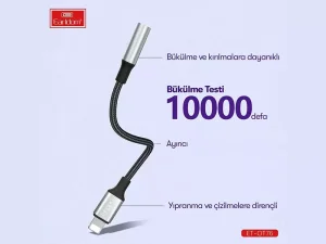 کابل تبدیل لایتنینگ به AUX ارلدم EARLDOM OT76 Lightning TO 3.5mm Audio adapter