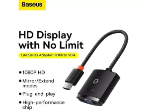 مبدل اچ‌دی‌ام‌آی به وی‌جی‌آی/پورت صدا/پورت میکرو یواس‌بی بیسوس Baseus Hub Lite Series Adapter WKQX010101