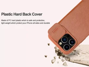 کیف کلاسوری آیفون 15 پرو نیلکین Nillkin Apple iPhone 15 Pro Qin Pro leather case