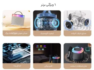 اسپیکر بلوتوثی و میکروفون قابل حمل کانفلون Konfulon mini bluetooth speaker home wireless k audio microphone KTV F20