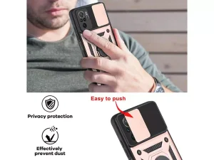 قاب محافظ لنز و حلقه دار شیائومی Xiaomi Redmi Note 10 4G Slide Camera &amp; Ring Holder Stand Case