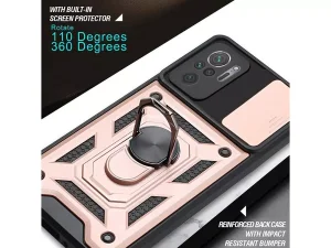 قاب محافظ لنز و حلقه دار شیائومی Xiaomi Redmi Note 10 4G Slide Camera &amp; Ring Holder Stand Case