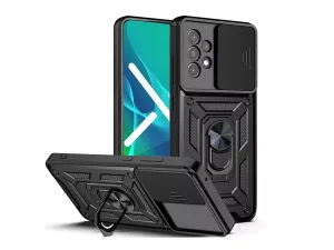 قاب محافظ لنز و حلقه دار سامسونگ Samsung Galaxy A72 Slide Camera &amp; Ring Holder Stand Case