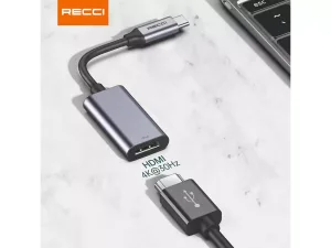 مبدل تایپ سی به اچ دی ام آی رسی Recci Type-C to HDMI Adapter 4K Cable RH11