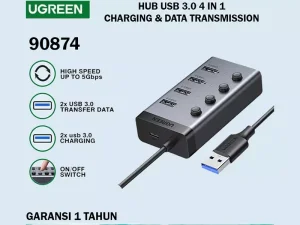 هاب یو اس بی 4 پورت یوگرین Ugreen 4IN1 USB HUB 3.0 Adapter cm613-90874