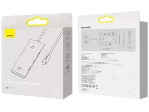 هاب چهار پورت یواس‌بی همراه با کابل دو متری تایپ‌سی بیسوس Baseus Lite Series Type-C HUB WKQX030501