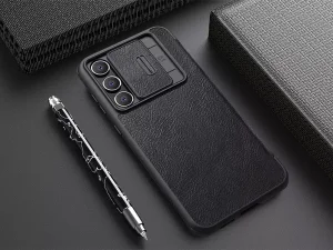 کیف محافظ سامسونگ اس 23 اف ای نیلکین Nillkin Samsung Galaxy S23 FE Qin Pro leather case