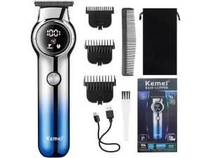 دستگاه اصلاح موی سر و بدن شارژی کمی Kemei Electric Hair Clipper With LCD Hair Remover KM-1852