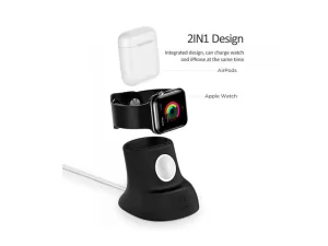 هولدر نگه دارنده شارژر اپل واچ و ایرپاد یوسامز Usams ZJ051 2 IN 1 Silicone Charging Holder