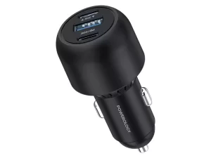 شارژر فندکی 130 وات همراه با کابل دو سر تایپ سی 90 سانتی متری پاورولوژی Powerology Ultra Quick Car Charger PCCSR007-C